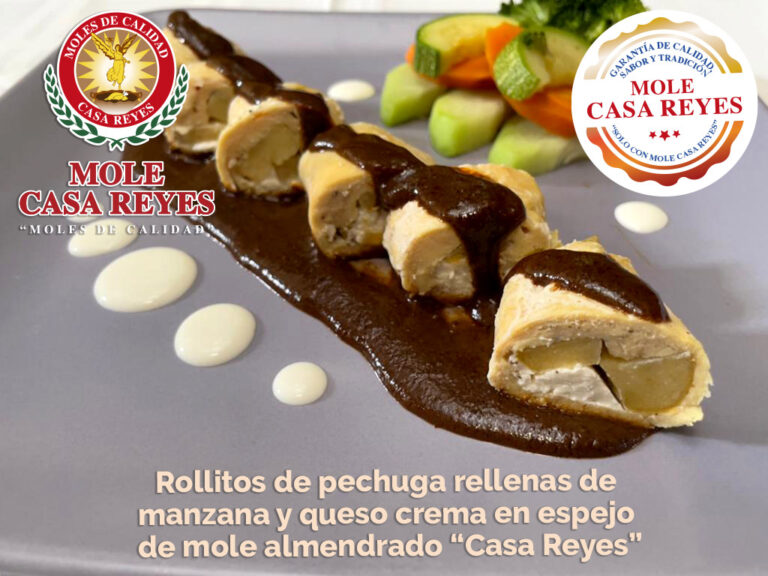 Rollitos de pechuga rellenas de manzana y queso crema